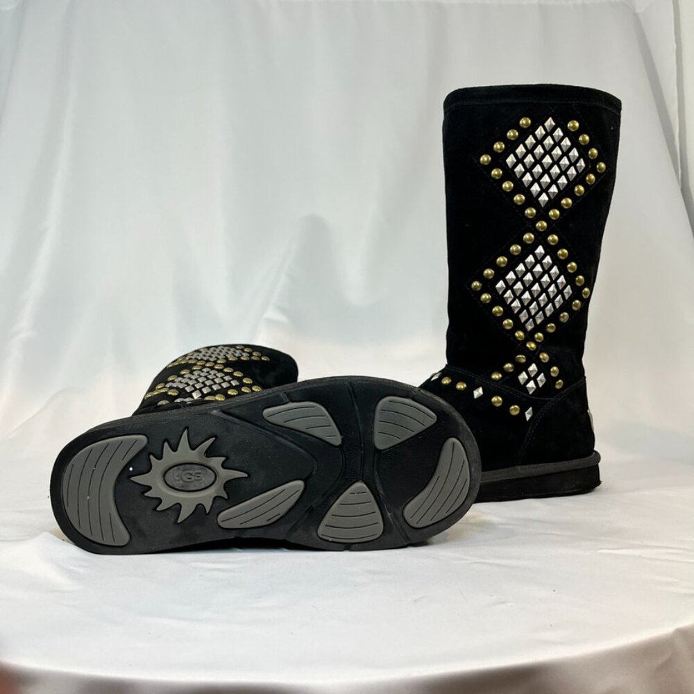 UGG Avondale Black Gold/Silver Studded Boots | Women's 8 - Picture 4 of 4